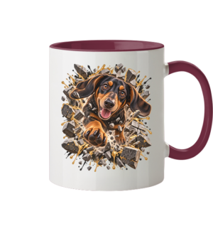 Dackel - Breaking Through - Tasse zweifarbig