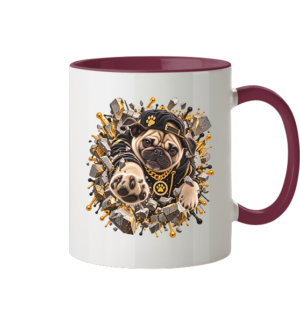 Mops - Breaking Through - Tasse zweifarbig