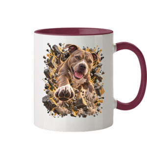 American Pitbull Terrier - Breaking Through - Tasse zweifarbig