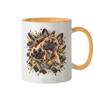 Französische Bulldogge - Breaking Through - Tasse zweifarbig