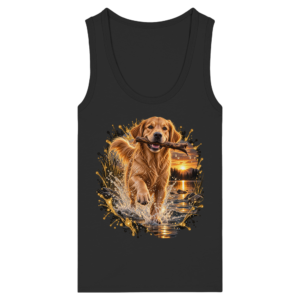 Golden Retriever - Power - Womens Organic Fitted Tank Top