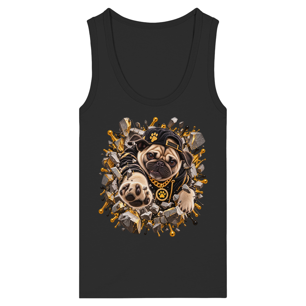 Mops - Breaking Through - Womens Organic Fitted Tank Top – Bild 2
