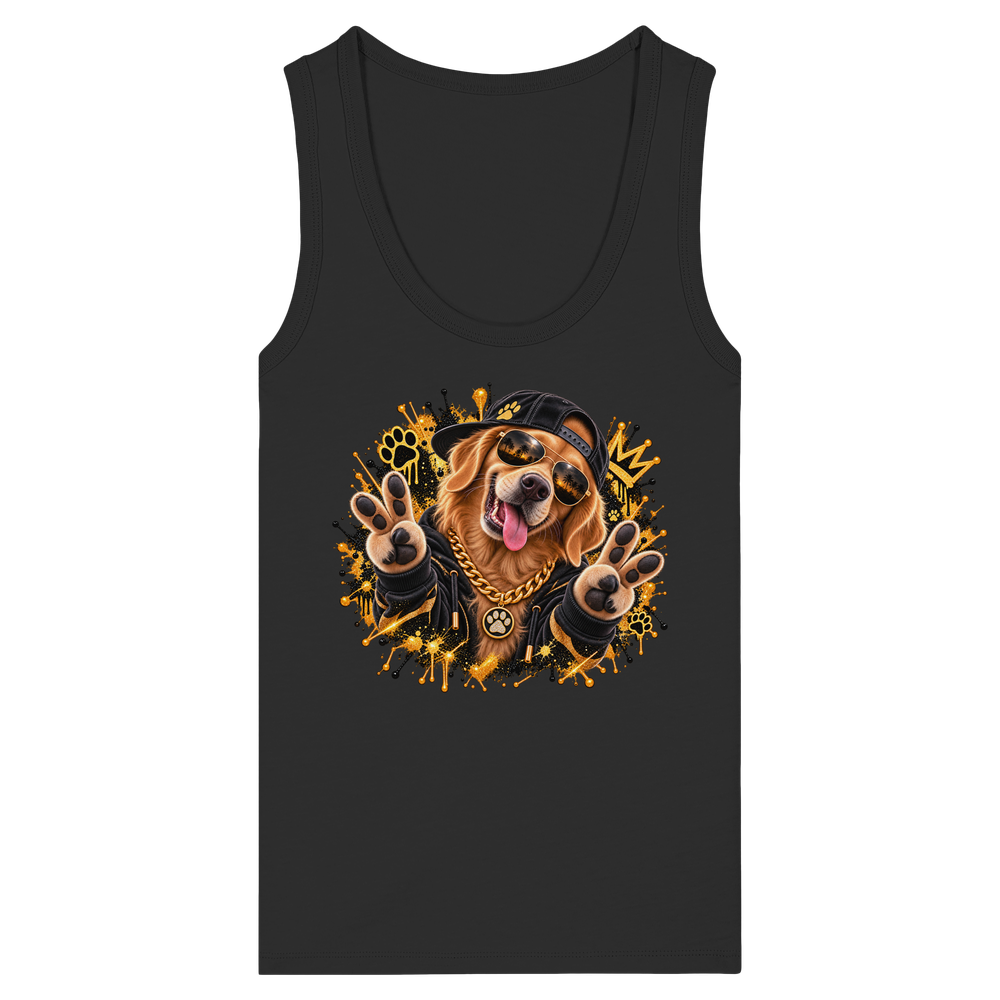 Golden Retriever - Funny - Womens Organic Fitted Tank Top