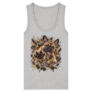 Französische Bulldogge - Breaking Through - Womens Organic Fitted Tank Top