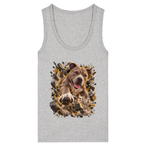 American Pitbull Terrier - Breaking Through - Womens Organic Fitted Tank Top