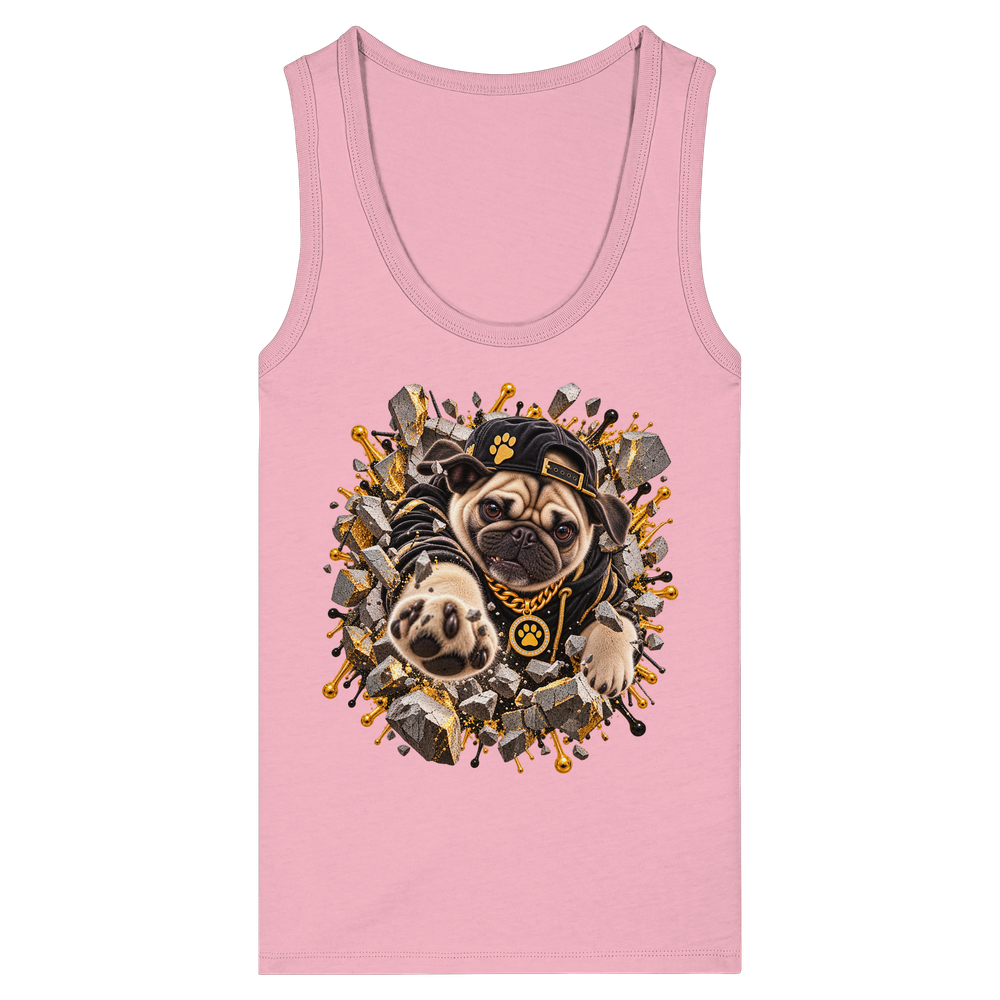 Mops - Breaking Through - Womens Organic Fitted Tank Top – Bild 4