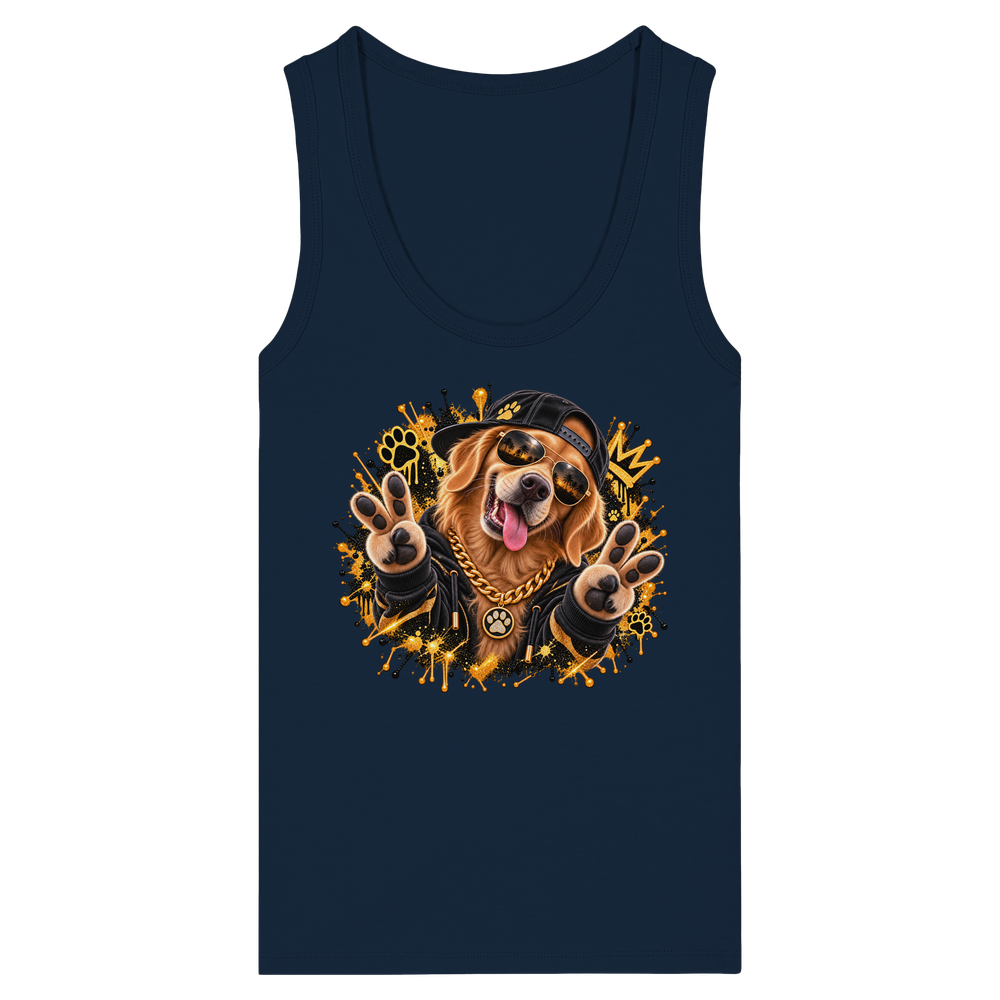 Golden Retriever - Funny - Womens Organic Fitted Tank Top