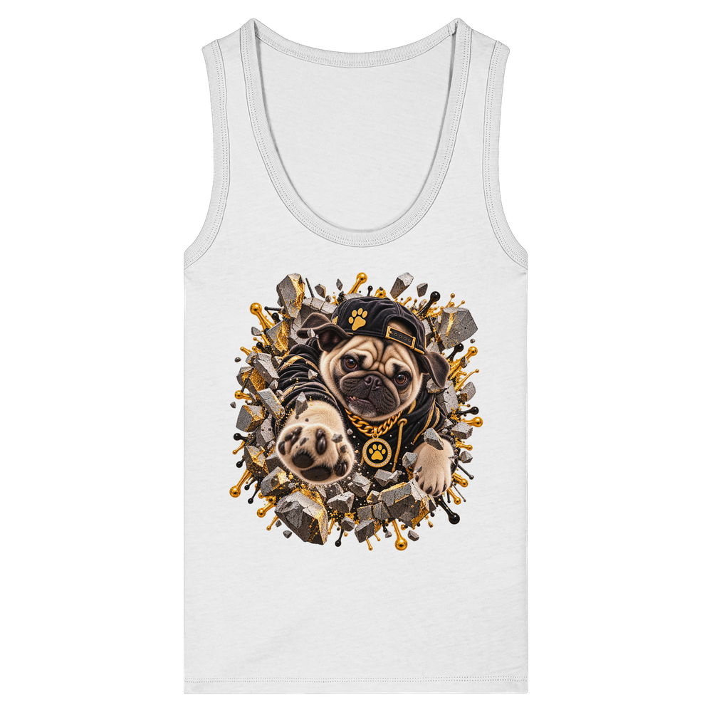 Mops - Breaking Through - Womens Organic Fitted Tank Top – Bild 3